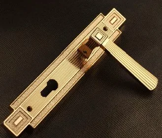Archis Gold Geometric Lock Handle on backplate