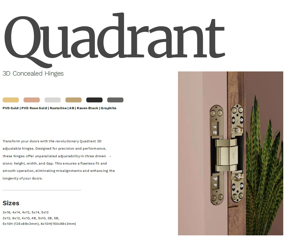 Quadrant 3D Concealed Hinges