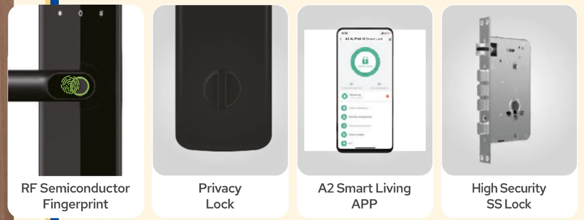 A2 Alpha 10 Wi-Fi Fingerprint Lever Handle Digital Lock photo 3