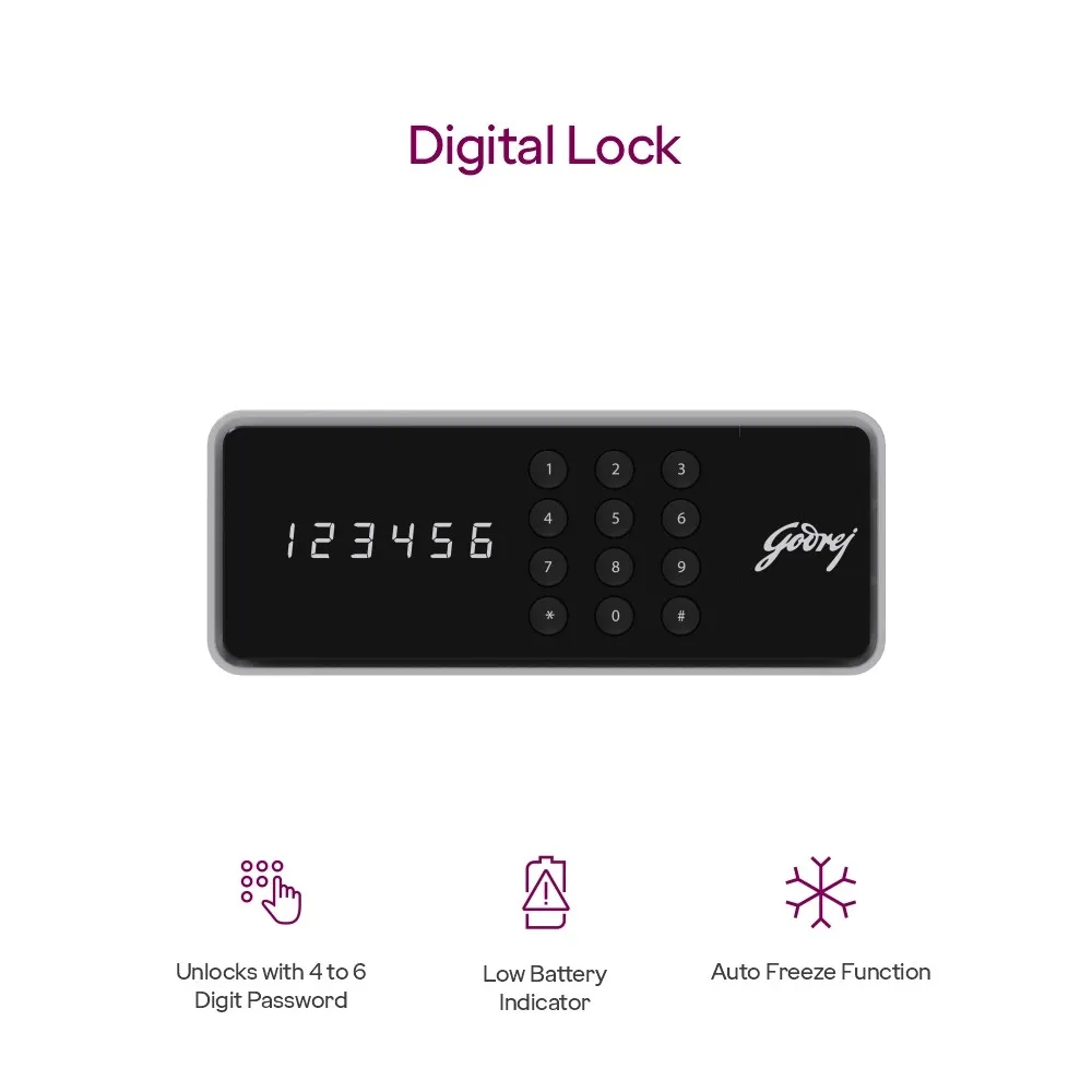 Godrej NX Pro Digital 40L Home Locker (Ebony / Ivory) photo 5