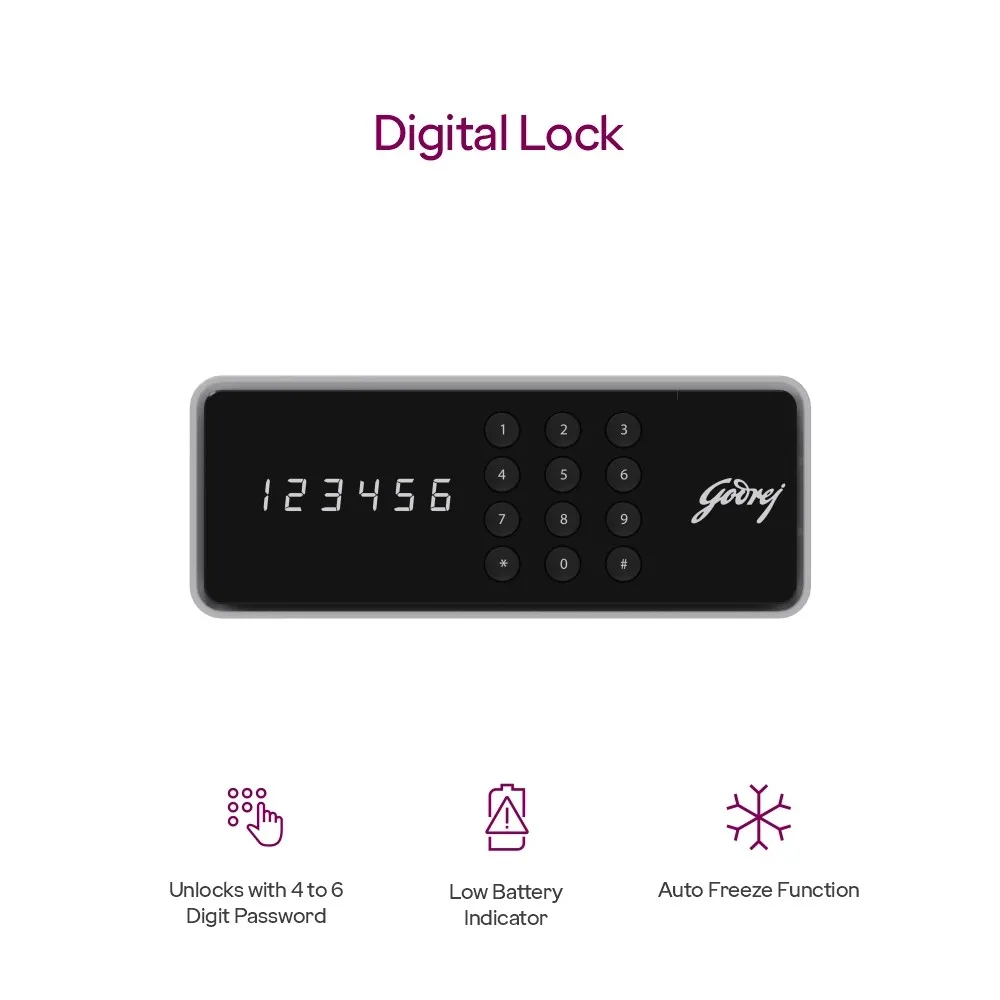 Godrej NX Pro Digital 8L Home Locker (Ebony / Ivory) photo 5