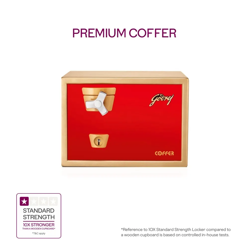 Godrej Premium Coffer 22L Key Lock Home Locker (Red) photo 2