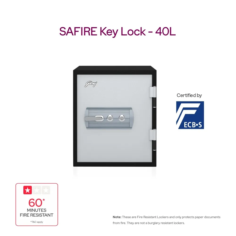 Godrej Safire 40L Fire Resistant Safe (Digital / Key Lock)