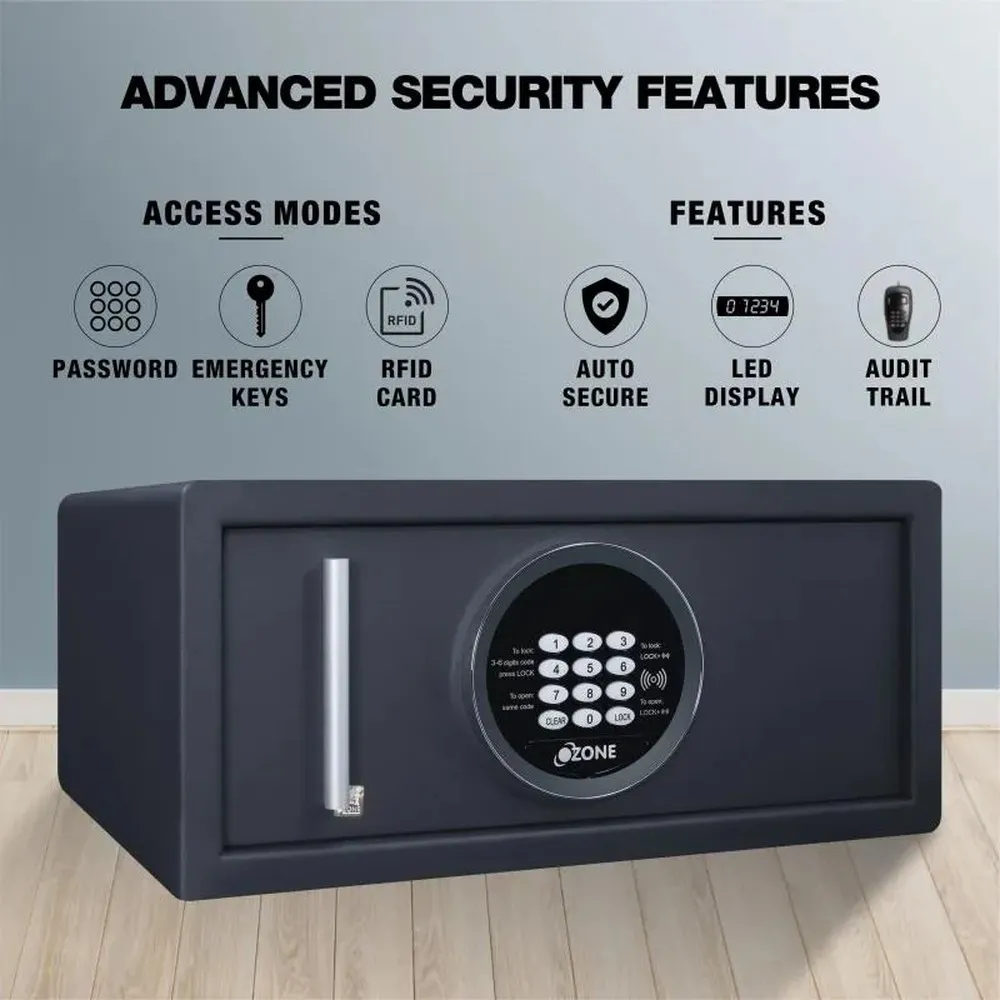 Ozone Jade Black Hotel Digital Safe 9.8-26 Litres photo 3