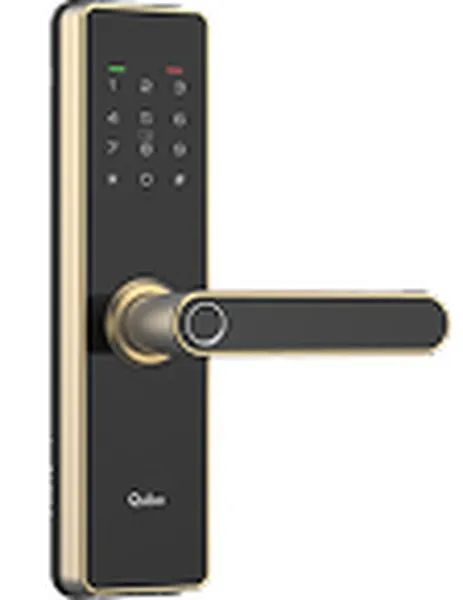 Qubo Alpha Smart Door Lock with Fingerprint Handle (Black, Copper) photo 2