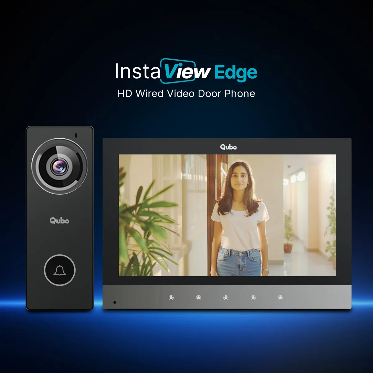 Qubo InstaView Edge HD Wired Video Door Phone 7 inch