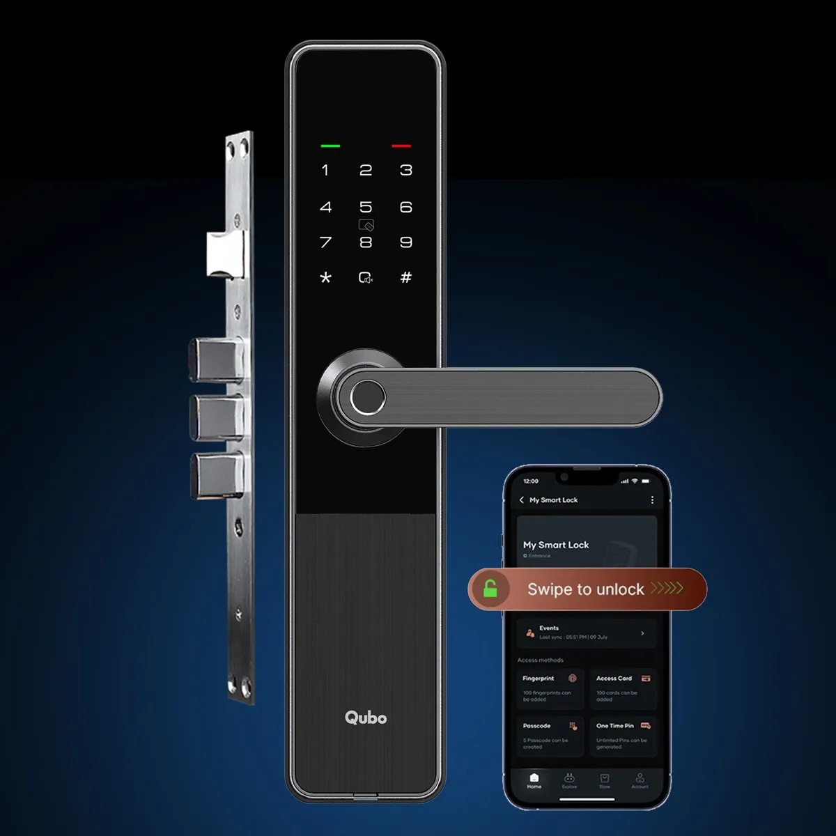 Qubo Optima Smart Door Lock (Black)