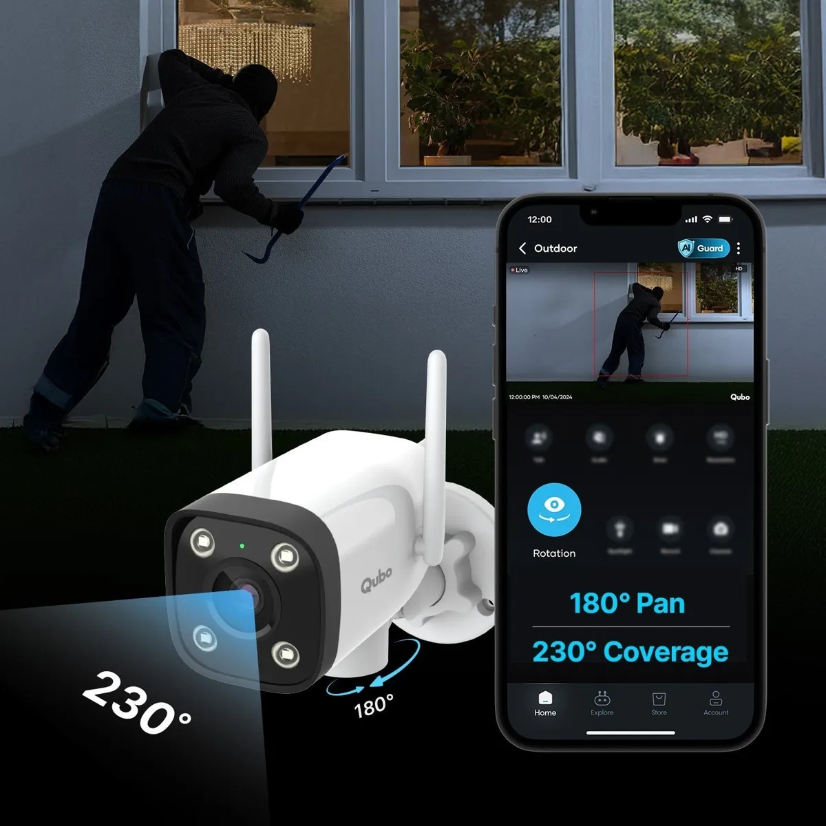 Qubo Smart Bullet Cam 180 4MP Outdoor
