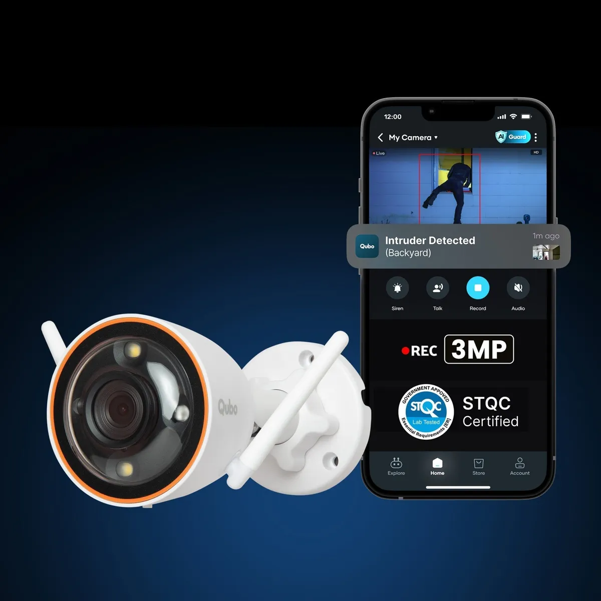 Qubo Smart Bullet Cam 3MP Outdoor