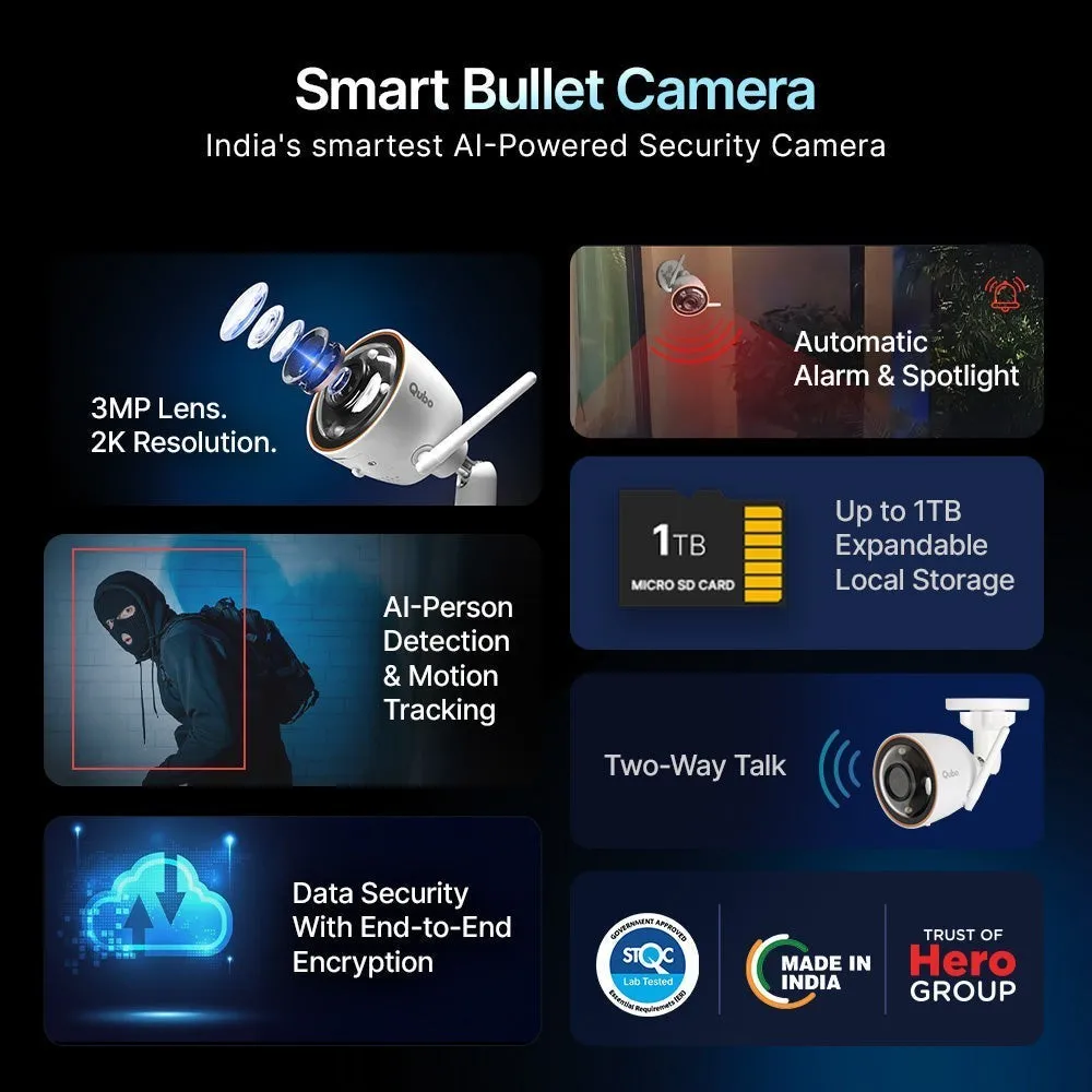 Qubo Smart Bullet Cam 3MP Outdoor photo 2