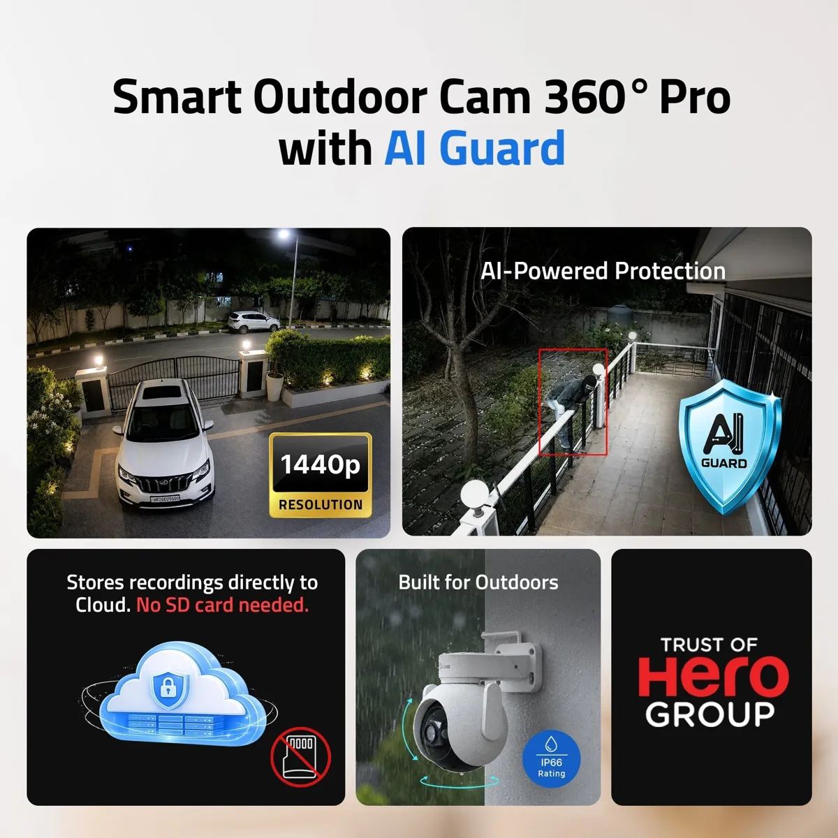 Qubo Smart Outdoor Cam 360 Prime 5MP Q5-OD photo 2
