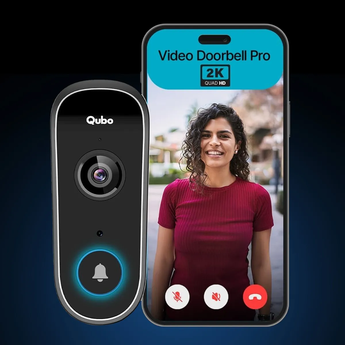 Qubo Smart Wi-Fi Video Doorbell Pro 2K