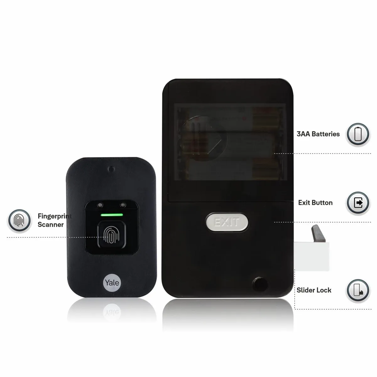 Yale Fingerprint Wardrobe Lock (Mounted) photo 3