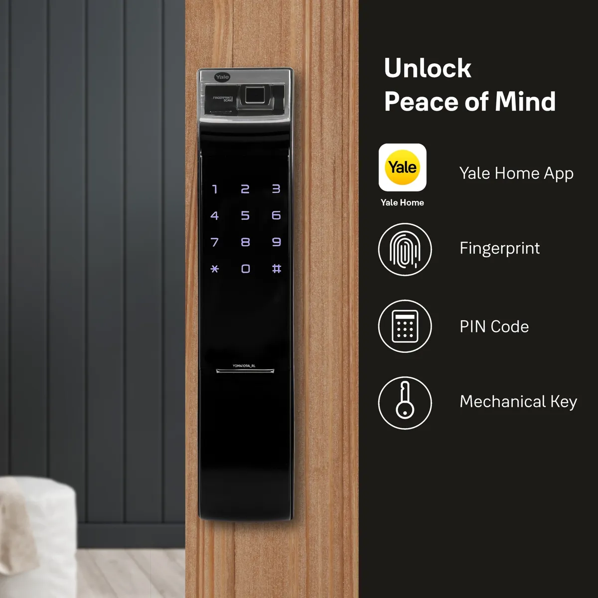 Yale YDM4109A RL Biometric Smart Lock (Roller Latch) photo 4