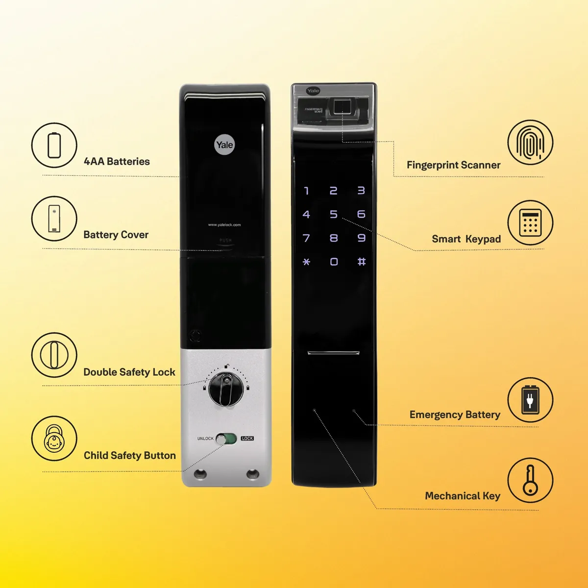 Yale YDM4109A RL Biometric Smart Lock (Roller Latch) photo 5