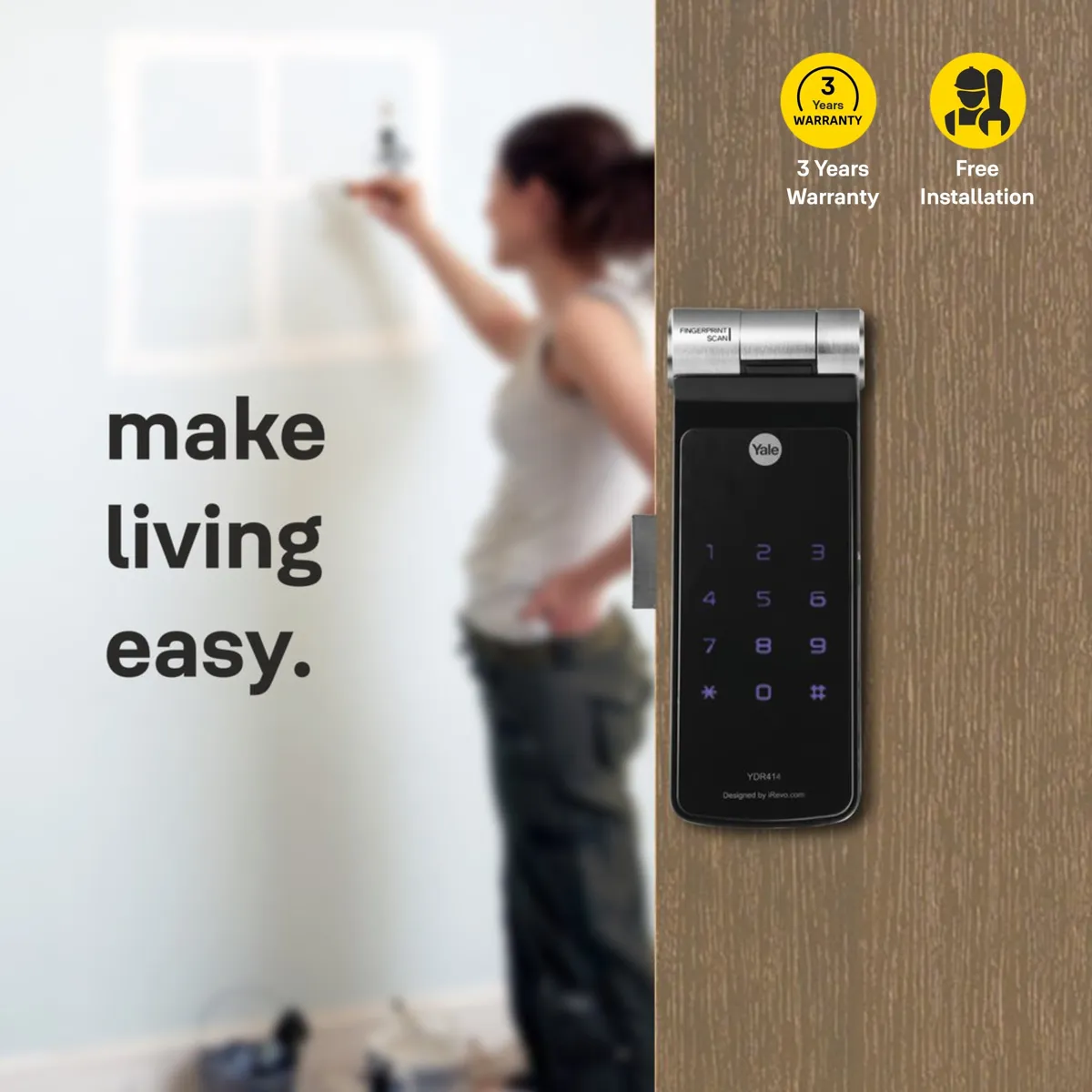 Yale YDR414A Biometric Smart Rim Lock photo 2
