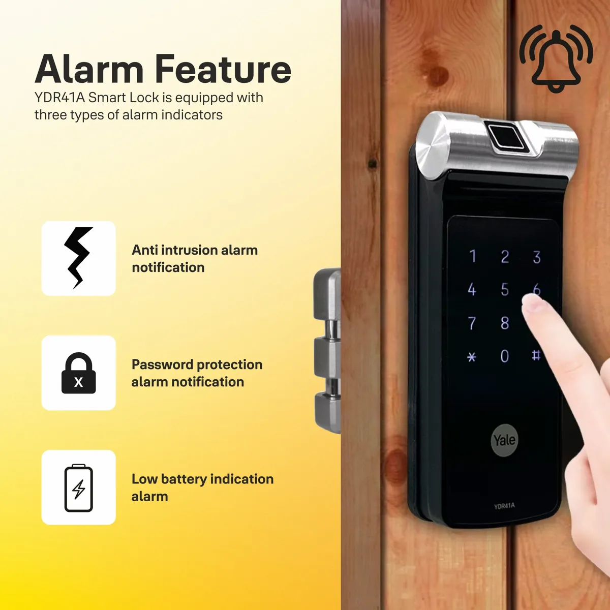 Yale YDR41A Biometric Smart Lock for Sliding and Double Doors photo 6