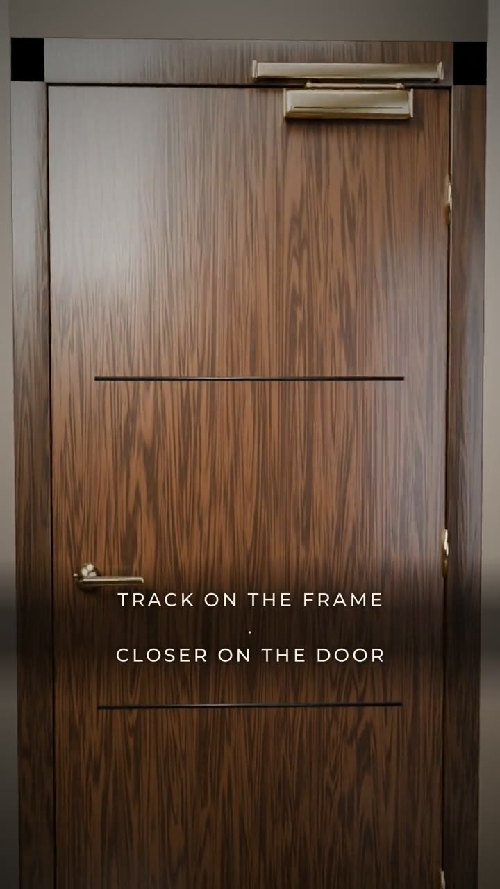 Pelmet arm door closer video